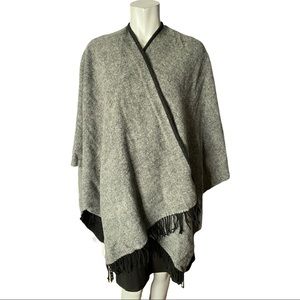 Banana Republic Wool Blend Reversible Fringed Wrap
